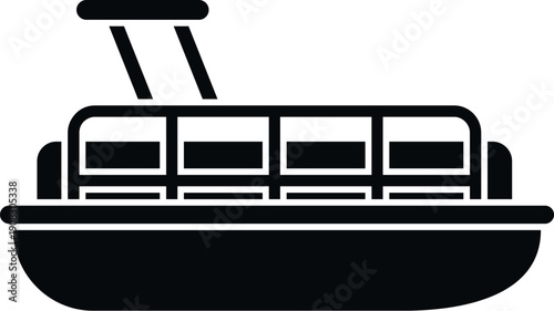 Pontoon boat providing water transport for leisure and relaxation activities