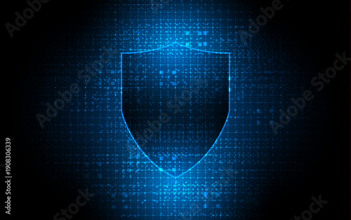 Cyber security technology concept , Shield With Keyhole icon , personal data , vector illustration.	
