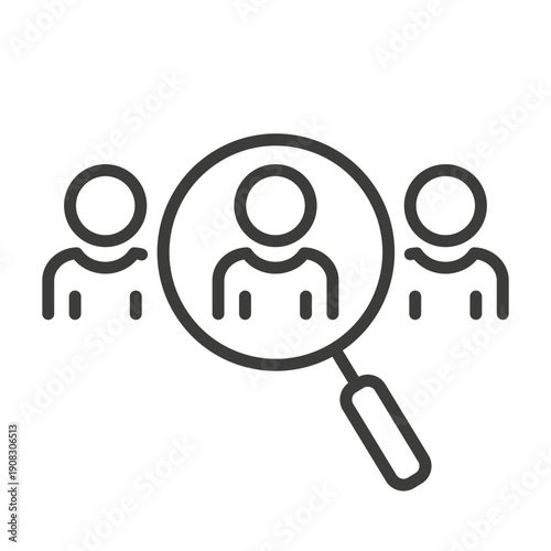 employee selection icon line on white 