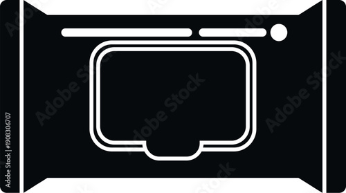 Wet wipes packaging clean silhouette icon representing hygiene and care