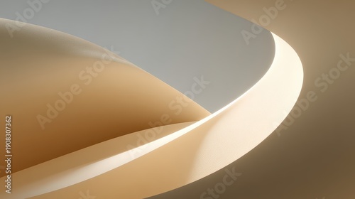 Abstract Curves and Lines Forming Soft Textures in Neutral Tones