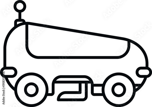 Unmanned futuristic robot delivering goods, representing modern automation technology