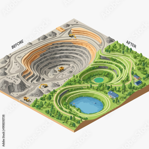 Transformation of an Open Pit Mine into a Sustainable Ecosystem.