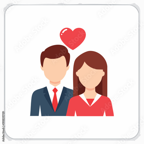 Romantic Relationship Illustration a Couple with a Heart Symbolizing Love and Togetherness for Wedding Marriage or Valentines Day
