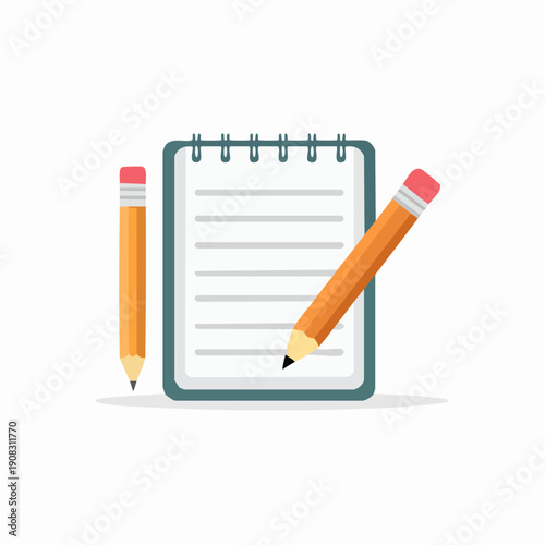 Notepad and pencils illustration for writing notes or taking message for planning education business or inspiration