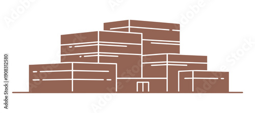 Modern architectural outline of skyscrapers, vector symbol.

