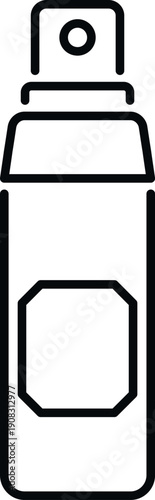 Spray bottle containing cosmetic liquid or deodorant in outline style