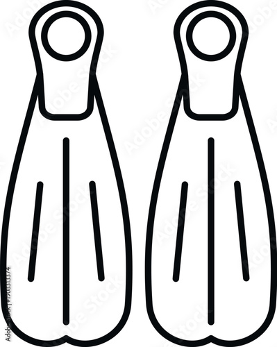 Two flippers for diving and snorkeling underwater adventures