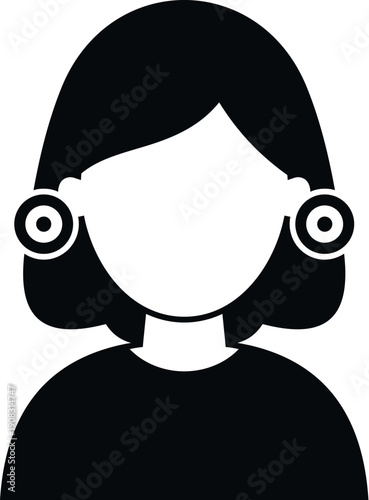 Woman wearing a hearing aid, symbolizing deafness and hearing loss
