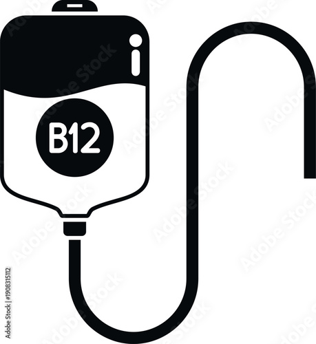 Iv drip bag containing vitamin b12 for medical therapy and wellness