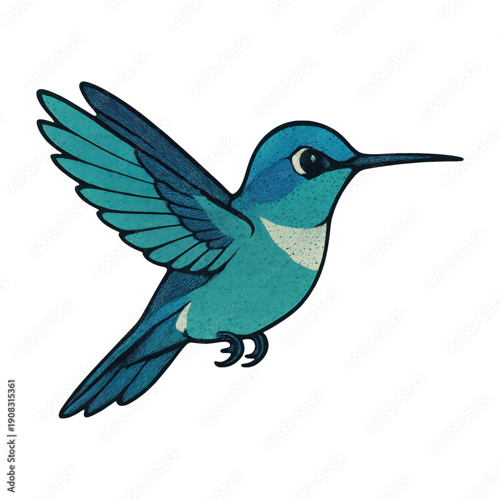 Obraz premium PNG Colorful hummingbird illustration art.
