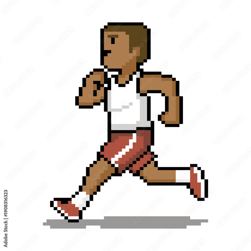 Fototapeta premium Man Running Fast Sprinting Exercise