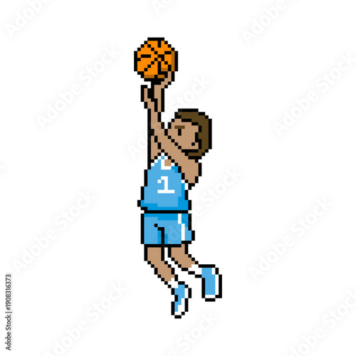 Basketball Player Jumping Shooting Ball