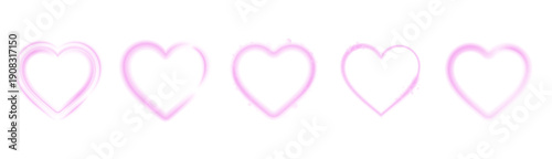 Heart white light line isolated on transparent background. PNG Heart light glow effect banner design