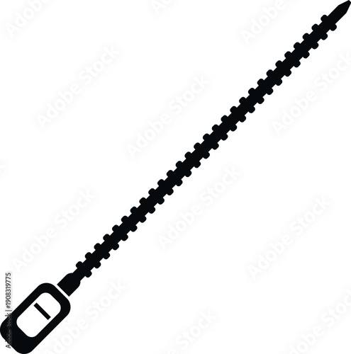 Plastic zip tie providing a fastening and securing solution