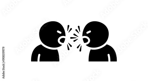 Heated exchange of words between two individuals expressing strong opinions, conflict situation