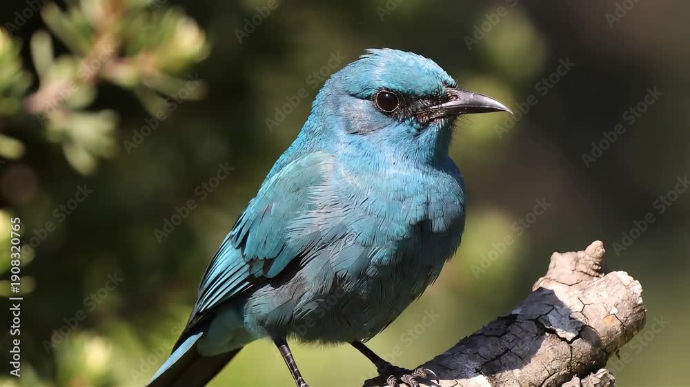 custom made wallpaper toronto digitalA vibrant blue bird perched on a weathered branch, showcasing its detailed feathers and sharp beak.