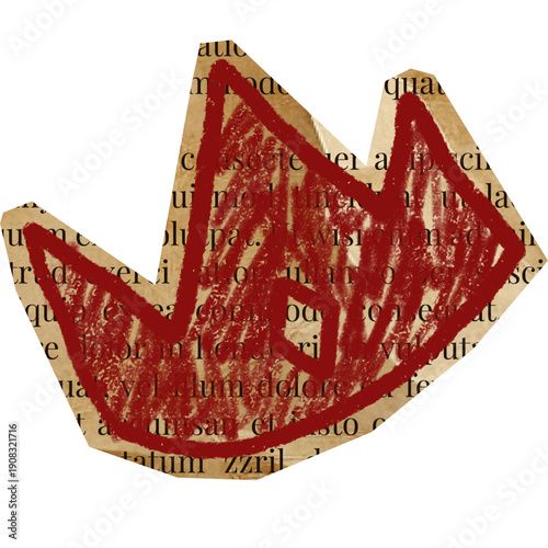 crown shape with handdrawn crayon on cutout for scrapbook