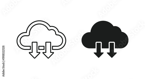 A pair of black and white icons depicts rain clouds with downward pointing arrows symbolizing precipitation high quality professional