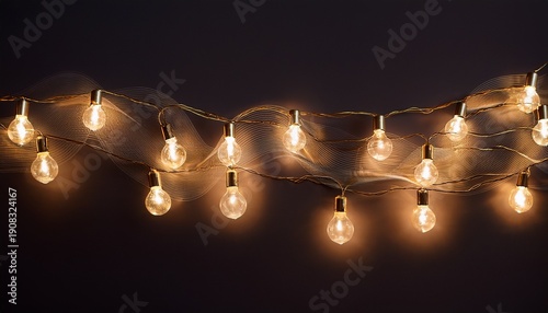 Warm Festive String Lights Garland Isolated On Background