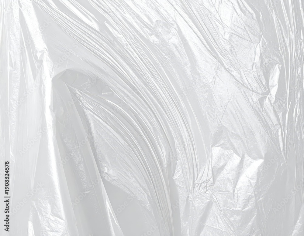 Obraz premium White Crumpled Plastic Sheet Texture for Abstract Backgrounds