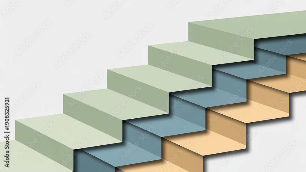 Fototapeta premium Minimal Abstract Stair Steps Representing Progress, Growth, and Business Success