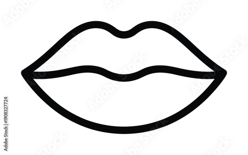 Photos Vector illustration of a stylized pair of lips