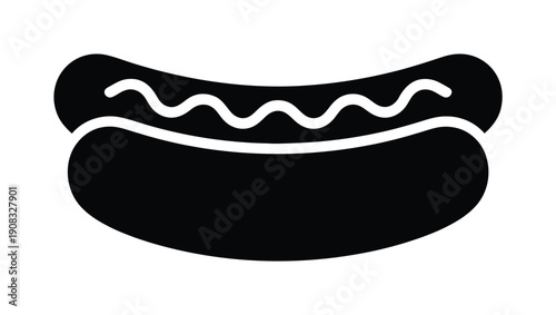 Vector illustration of a hot dog with mustard