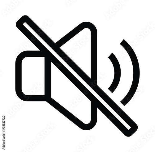 Muted loudspeaker icon in vector style symbolizing silence or no sound