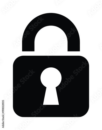Vector icon of a secure padlock with a keyhole