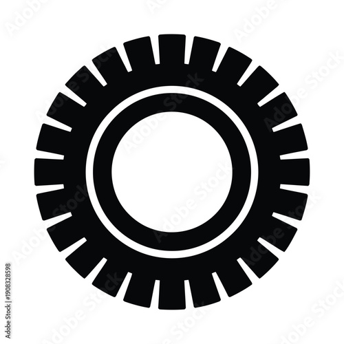Vector illustration of a tire with detailed tread patterns