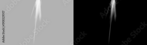 Foto Thin white spotlight ray isolated on transparent background, single sharp light