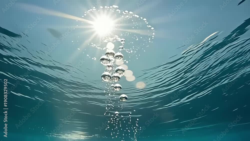 custom made wallpaper toronto digitalBubbles rising from the ocean floor towards the sunlit surface, creating a shimmering effect.