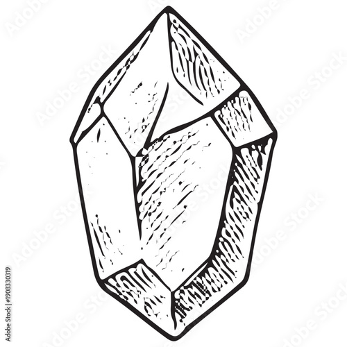 Magic Crystal Engraving Fantasy Gemstone Arcane Power Illustration