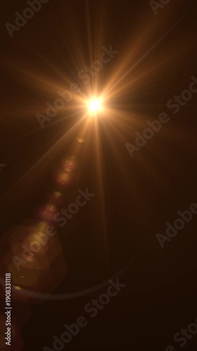 Optical lens flare effect on black backgound