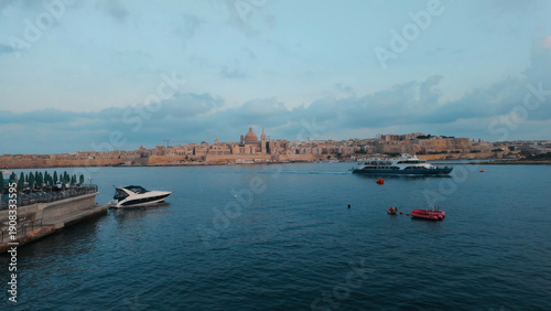 Sliema Waterfront Town in Malta on sunny day
