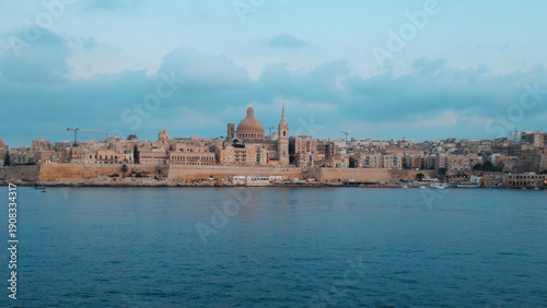 Sliema Waterfront Town in Malta on sunny day