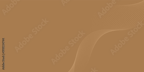 Abstract background with waves for banner. Web banner size. Vector background with lines. Element for design isolated. Brown gradient. Cafe, coffee, restaurant