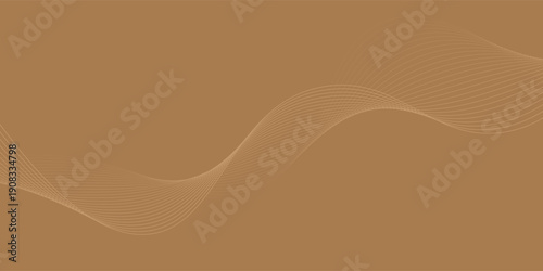 Abstract background with waves for banner. Web banner size. Vector background with lines. Element for design isolated. Brown gradient. Cafe, coffee, restaurant