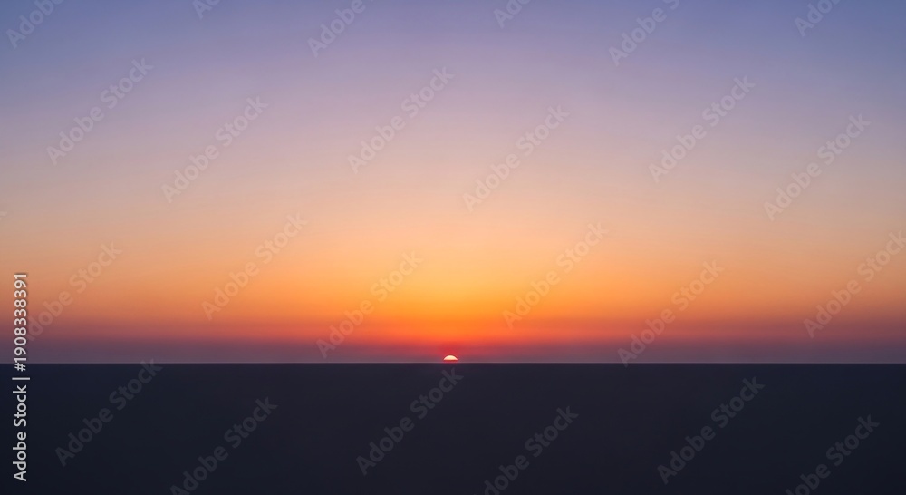 Fototapeta premium Minimalist natural horizon at sunset, smooth color gradients, calm air, silence and contemplation, romantic and emotional abstraction