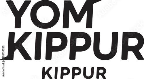 Yom kippur logo featuring traditional hebrew-inspired typography and design elements