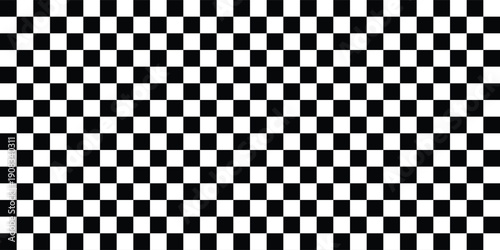 Black and white chess pattern. Checkerboard seamless vector illustration. Abstract checkered checkerboard for game. Grid geometric square shape. Race flag. Retro mosaic floor.