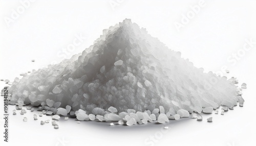 Small Heap Of Coarse Salt Isolated On White Background