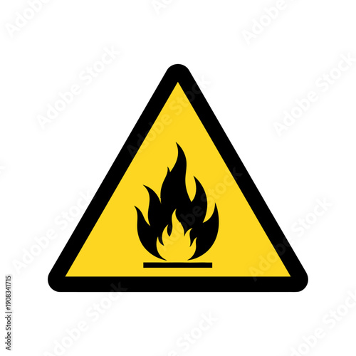 Flammable Symbol Warning Sign Triangle Isolated
