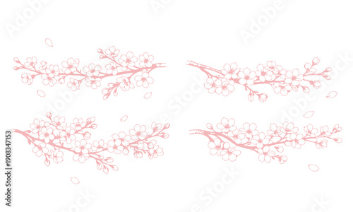 Cherry tree decorative silhouette material