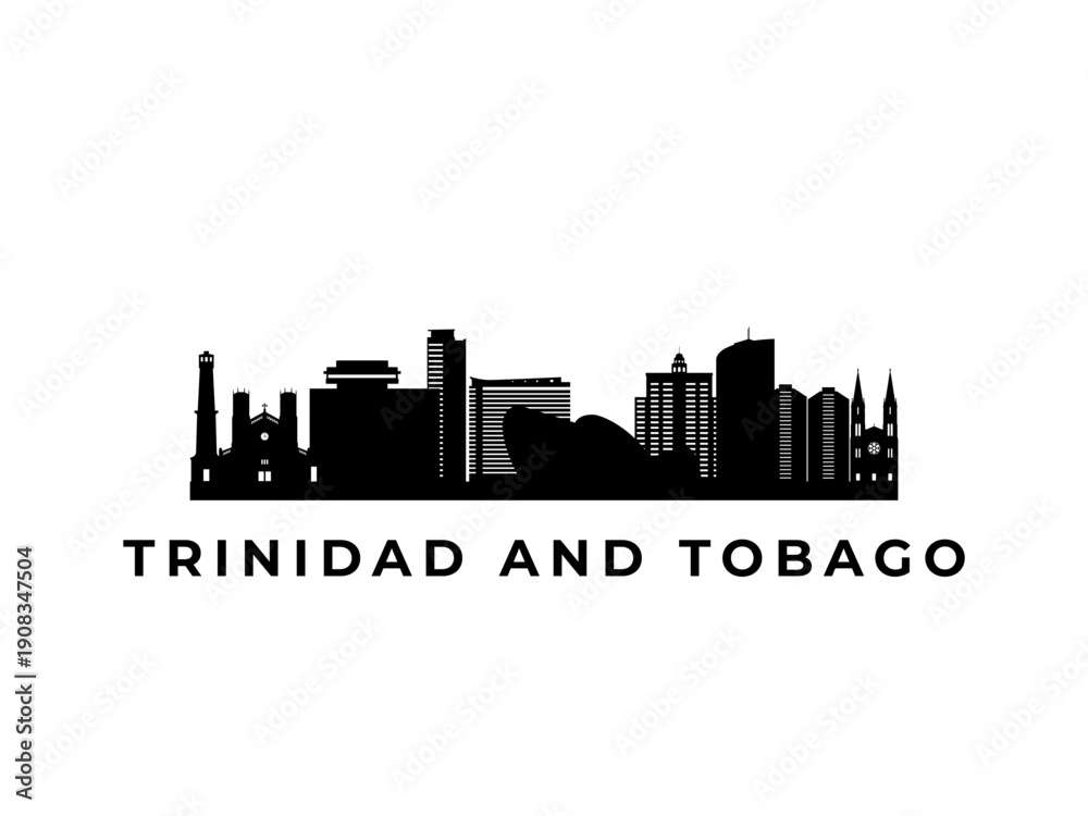 Fototapeta premium Vector Trinidad and Tobago skyline. Travel Trinidad and Tobago famous landmarks. Business and tourism concept for presentation, banner, web site.