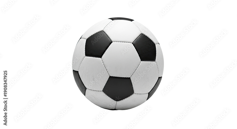 Fototapeta premium Classic Black and White Soccer Ball on White Background 4.
