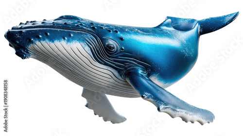 Wallpaper Mural Majestic Marine: A captivating close-up of a giant whale gliding gracefully through the tranquil waters, its magnificent form illuminated by the gentle sunlight. Torontodigital.ca