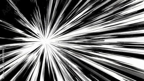 Black and white image of a bright light