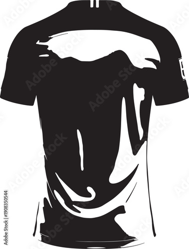 A sleek black t-shirt with a modern and stylish design